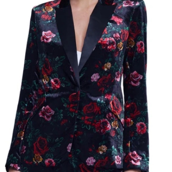 L'Agence Chamberlain Vintage Bouquet Velvet Blazer (size 0) - Picture 12 of 13